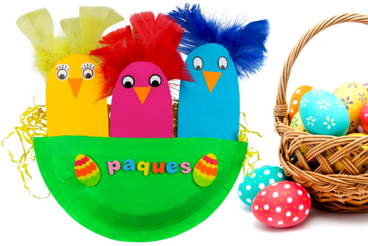 manualidades de Pascua pollito nido huevo cesta - Actividades manuales DIY Pascua - 10doigts.fr