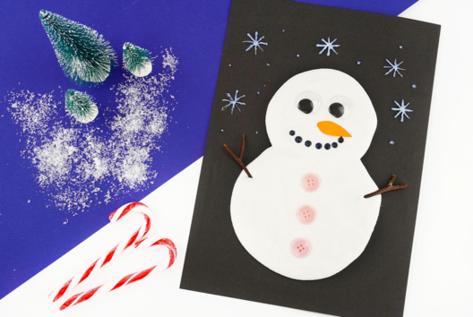 Snowman with Puffy Paint - 1 - Christmas Crafts - 10doigts.com - Christmas Crafts - 10doigts.fr