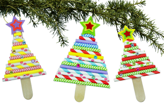 Christmas Tree with Cardboard Straws - 1 - Kids Crafts Activities - 10doigts.com - Handicrafts Activities - 10doigts.fr
