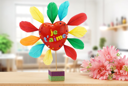 regalo día de la madre DIY niños corazón flor - Manualidades día de la madre - 10doigts.fr