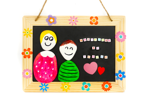 Chalkboard "Teacher at the TOP" with Pebbles - 3 - Craft Activities for Teachers, ATSEM, AESH, Nannies... - 10doigts.com - Craft Activities for Teachers, ATSEM, AESH, Nannies... - 10doigts.fr - 2