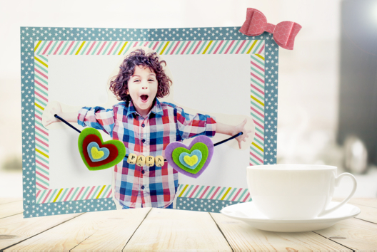 marco 3D día del padre bricolaje niño - Manualidades día del padre - 10doigts.fr