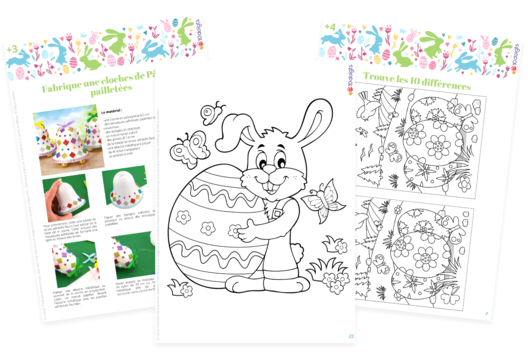 cuaderno actividad juego fácil niño gratis descargar imprimir - Actividades manuales DIY Pascua - 10doigts.fr - 2