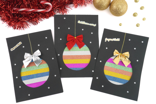 Tarjeta de deseos bola de Navidad - Actividades manuales tarjetas de Navidad - 10doigts.fr - 2