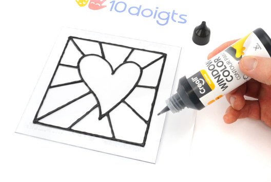 cartón vitral corazón - Manualidades día de la madre - 10doigts.fr - 2