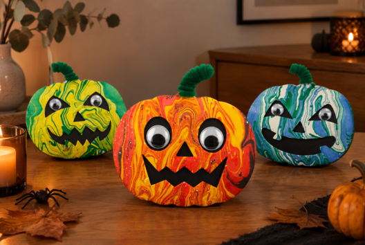Pumpkin Marbling Kids Halloween - Halloween Crafts - 10doigts.fr