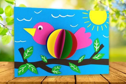 3D Paper Bird - 1 - Craft Activities for All Ages: Gluing and Folding - 10doigts.com - Craft Activities for All Ages: Gluing and Folding - 10doigts.fr