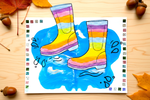 Rain Boots in a Puddle - 4 - Autumn Crafts - 10doigts.com - Autumn Crafts - 10doigts.fr - 2