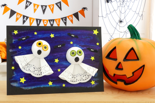 DIY halloween niños fantasmas - Actividades manuales Halloween - 10doigts.fr