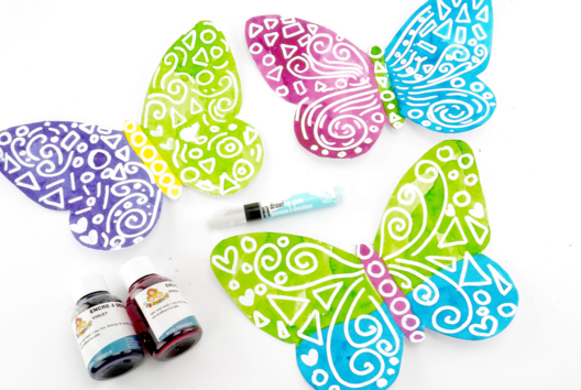 goma de dibujar efecto niño mariposa - Actividades manuales Primavera - 10doigts.fr