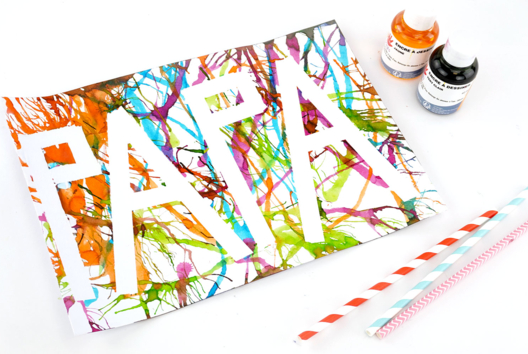 técnica de la pintura soplada dibujo - Manualidades día del padre - 10doigts.fr - 2