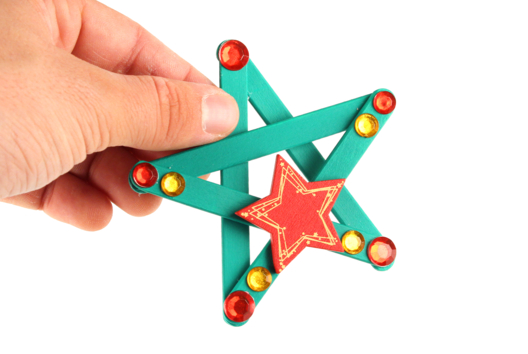 Christmas Stars with Ice Cream Sticks - 2 - Christmas Tree Ornement Crafts - 10doigts.com - Christmas Tree Ornement Crafts - 10doigts.fr - 2