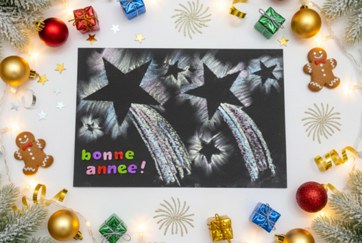 estrellas a la tiza actividad niño - Actividades manuales de Navidad - 10doigts.fr - 2