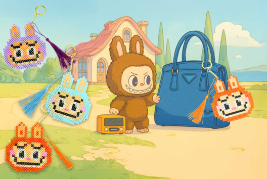 Crea un llavero de perlas planas monstruo labubu - Actividades manuales para fabricar tus llaveros - 10doigts.fr - 2