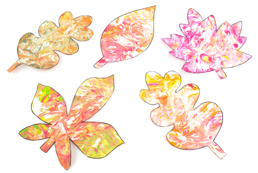 hoja otoño mármol musgo - Actividades manuales Otoño - 10doigts.fr