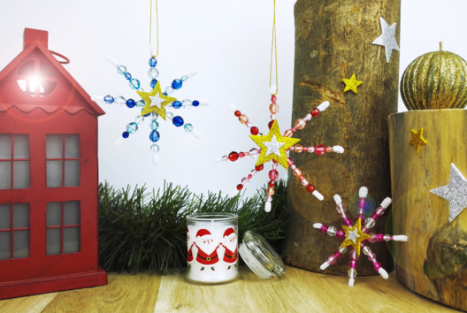 Snowflake Beads - 1 - Kids Crafts Winter - 10doigts.com - Kids Crafts Winter - 10doigts.fr