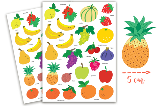 Flower, Fruit, and Vegetable Stickers - Stickers - 10doigts.fr