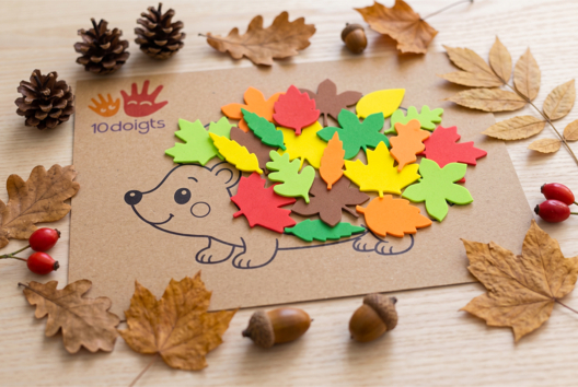 Erizo para imprimir otoño DIY - Manualidades animales: nuestras ideas creativas para los niños - 10doigts.fr