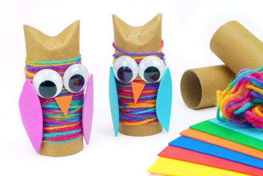 Owl with a Cardboard Tube - 0 - Autumn Crafts - 10doigts.com - Autumn Crafts - 10doigts.fr