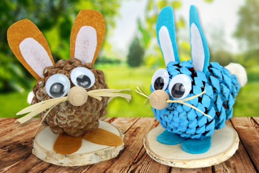 Pine Cone Rabbit - 1 - DIY Easter Crafts - 10doigts.com - DIY Easter Crafts - 10doigts.fr