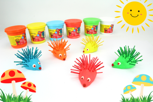 Colorful Hedgehogs in Modeling Dough - 1 - Modeling Crafts - 10doigts.com - Modeling Crafts - 10doigts.fr