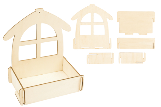 Wooden Birdhouses and Feeders - Wooden Supports - 10doigts.fr