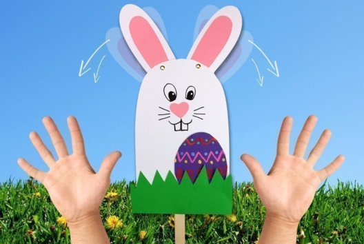 Títere conejo de Pascua - Actividades manuales DIY Pascua - 10doigts.fr