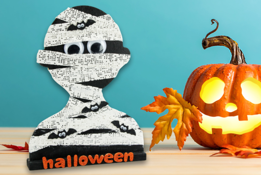 Momia bandas yeso actividad halloween - Actividades manuales Halloween - 10doigts.fr