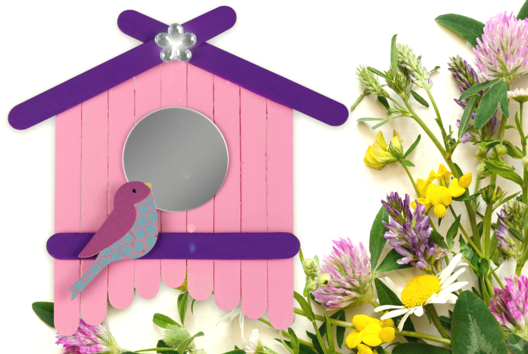 Decorative Birdhouse with Wooden Sticks - 1 - Kids Crafts Activities - 10doigts.com - Handicrafts Activities - 10doigts.fr