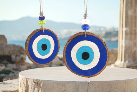 ojo de la suerte tronco pintura - Actividades manuales para la creación de tus joyas - 10doigts.fr