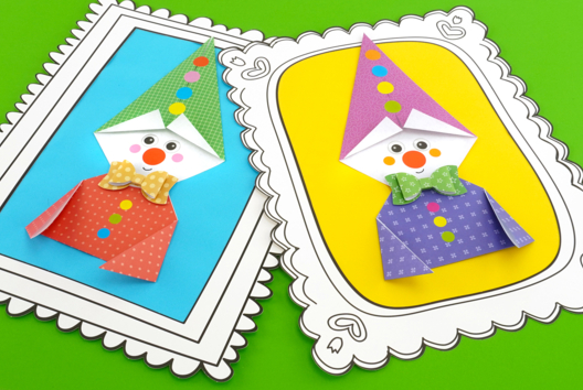 origami fácil niños payaso - Actividades manuales Carnaval, Martes de Carnaval - 10doigts.fr - 2
