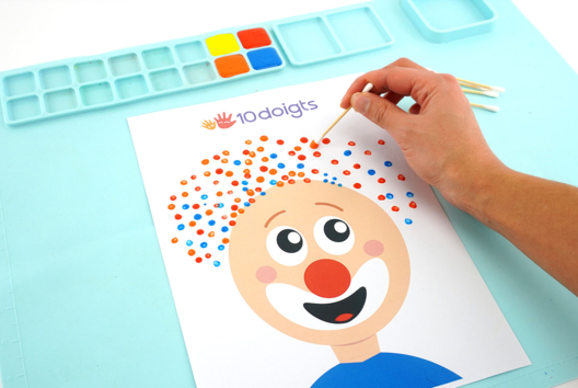 pintura con bastoncillos carnaval - Actividades manuales Carnaval, Martes de Carnaval - 10doigts.fr - 2