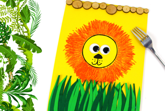 Pintura tenedor león - Actividades manuales de pintura: creaciones para todas las edades y todos los deseos - 10doigts.fr