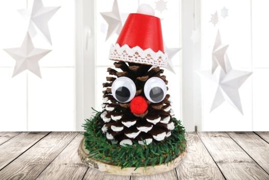 papá noel con una piña actividad niños - Actividades manuales personajes de Navidad - 10doigts.fr