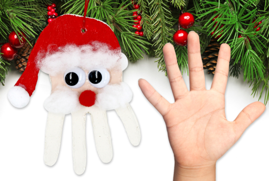 huella de mano pere noël pasta moldear - Actividades manuales de modelado - 10doigts.fr