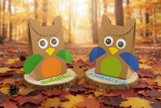 Owl with a Kraft Bag - 1 - Autumn Crafts - 10doigts.com - Autumn Crafts - 10doigts.fr