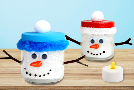 Snowman Lantern - 1 - Light Crafts - 10doigts.com - Light Crafts - 10doigts.fr