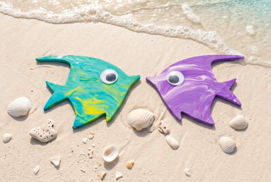 poisson peinture propre enfants - Manualidades menores de 3 años - 10doigts.fr