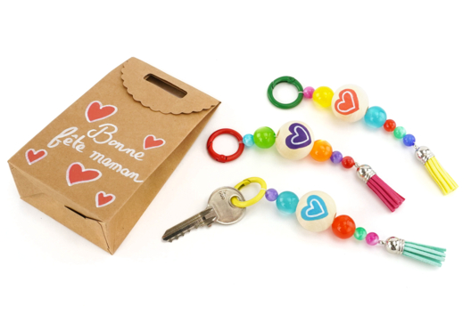 llavero idea regalo día de las madres - Actividades manuales para fabricar tus llaveros - 10doigts.fr