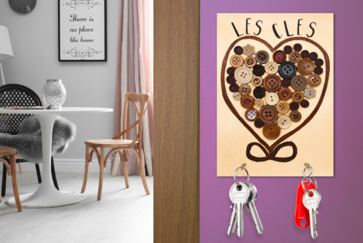 llavero corazón botones - Manualidades día de la madre - 10doigts.fr