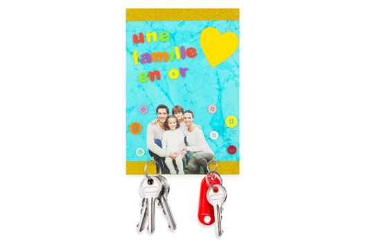 llavero mural una familia en oro - Manualidades día de la madre - 10doigts.fr