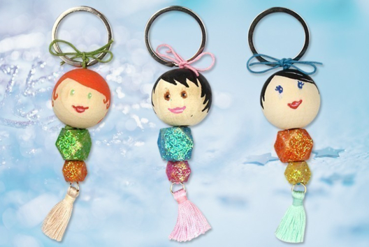 llavero sirena - Actividades manuales para fabricar tus llaveros - 10doigts.fr