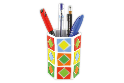Mosaic Design Rubber Pencil Pots - 1 - DIY Home Decor Crafts - 10doigts.com - Handicrafts Home Decor DIY - 10doigts.fr