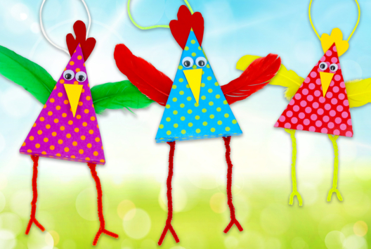 pájaro de papel actividad niños - Actividades manuales DIY Pascua - 10doigts.fr