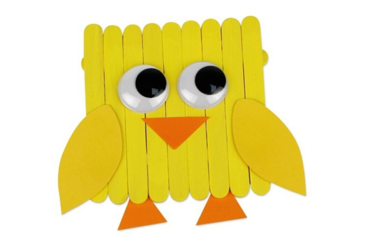 Popsicle Chick - 1 - DIY Easter Crafts - 10doigts.com - DIY Easter Crafts - 10doigts.fr