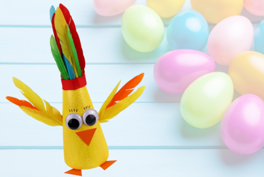 Pollito cono poliestireno Pascua - Actividades manuales DIY Pascua - 10doigts.fr