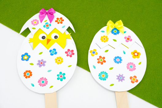 polluelo de Pascua sale de su huevo flores - Actividades manuales animales: nuestras ideas creativas para los niños - 10doigts.fr - 2