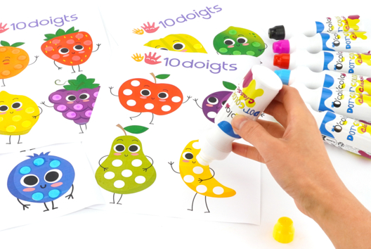 Stamping Fruits - Color Game - 1 - Creative Activities to Learn Colors - 10doigts.com - Creative Activities to Learn Colors - 10doigts.fr