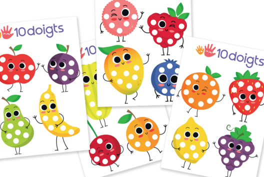 Stamping Fruits - Color Game - 2 - Creative Activities to Learn Colors - 10doigts.com - Creative Activities to Learn Colors - 10doigts.fr - 2