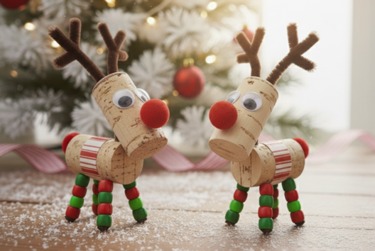 Rudolphs made from corks - 2 - Animal Crafts: Our Creative Ideas for Children - 10doigts.com - Animal Crafts: Our Creative Ideas for Children - 10doigts.fr - 2